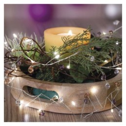 LED dekoratyvinė girlianda 1,2 m / 3xAA / šilta balta / laikmatis