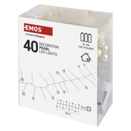 LED dekoratiivne vanik 1.2m / 3xAA / soe valge / taimer / siseruumidesse