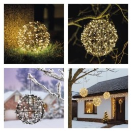 LED jõulupall 20cm / õue- ja siseruumidesse / soe valge