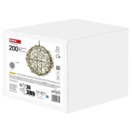 LED Kalėdų kamuolys 20 cm / skirtas naudoti lauke ir patalpose / šilta balta šviesa