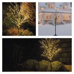 LED apšviestas medis 120 cm / skirtas naudoti lauke ir patalpose / šilta balta šviesa / laikmatis