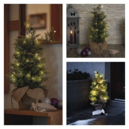 LED valgustusega kunstjõulupuu 50cm / õue- ja siseruumidesse / soe valge / taimer