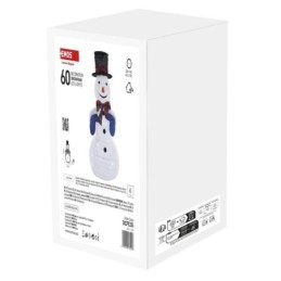 Sulankstomas LED sniego senis 60 cm / skirtas naudoti lauke ir patalpose / šaltai balta šviesa