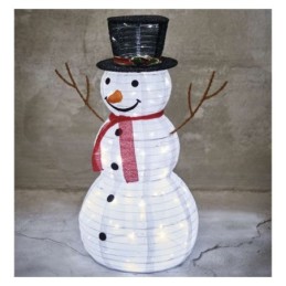 Sulankstomas LED sniego senis 90 cm / skirtas naudoti lauke ir patalpose / šaltai balta šviesa