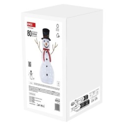 Sulankstomas LED sniego senis 90 cm / skirtas naudoti lauke ir patalpose / šaltai balta šviesa