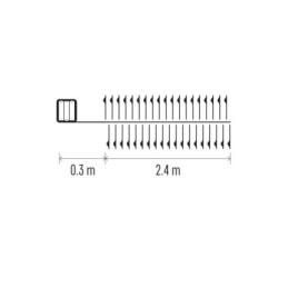 LED Kalėdų šviesos grandinė nano - ežys 2,4 m / 3xAA / šilta balta / su laikmačiu / skirtas naudoti patalpose