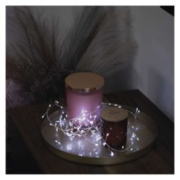 LED jõuluvalguskett nano - siil 2.4m / 3xAA / külm valge / taimeriga / siseruumidesse