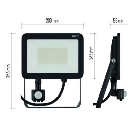 LED Floodlight INOVO with motion sensor, 50W, anthracite, NW