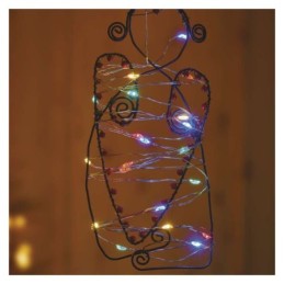 LED Kalėdų eglutės lemputės, įvairiaspalvės, 1,9 m / 2xAA / laikmatis / skirtos naudoti patalpose