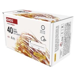 LED Kalėdų girlianda 4 m, vario spalvos / skirtas naudoti lauke ir patalpose / šilta balta spalva / laikmatis