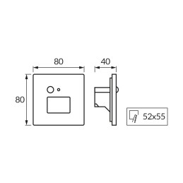 Настенный лестничный светильник Wektor Led 50lm CCT PIR белый квадрат