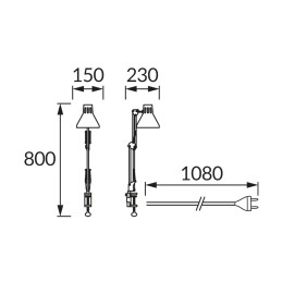 Pöytävalaisin kiinnikkeellä Grafen E27 musta