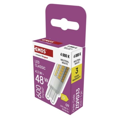 LED-pirn Classic JC / G9 / 4,3 W (48 W) / 600 lm / neutraalne valge
