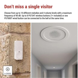 Juhtmega traadita uksekell P57103 sisseehitatud