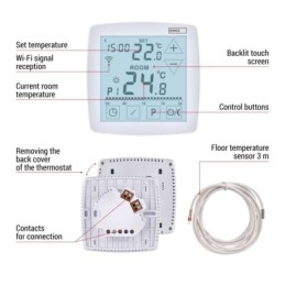 Programmable wired WiFi GoSmart floor thermostat P56S01F