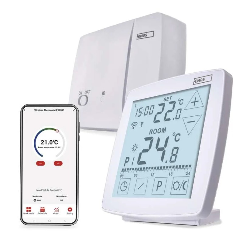 Kambaryje programuojamas belaidis WiFi GoSmart termostatas P56211 OpenTherm