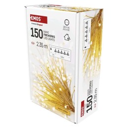 LED nano šviesos grandinė 2,35 m, skirta naudoti patalpose, šiltas laikmatis