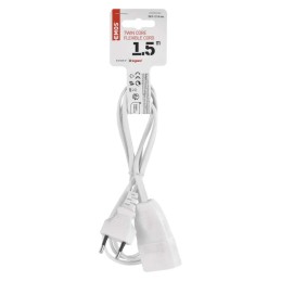 Pailginimo laidas 1,5 m / 1 lizdas / baltas / PVC / 0,75 mm²