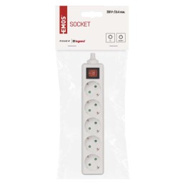 Power Strip without cable 5 sockets + Switch SCHUKO