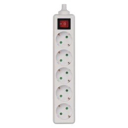 Power Strip without cable 5 sockets + Switch SCHUKO