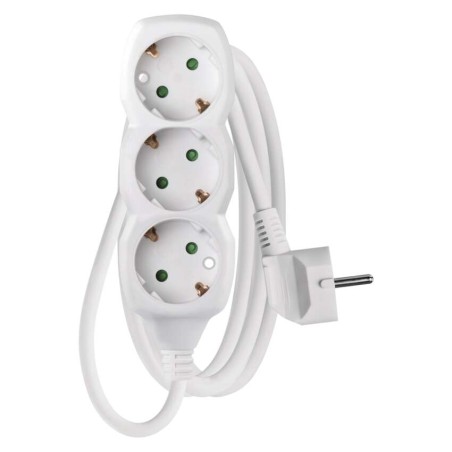 Extension Cord 1.5 m / 3 sockets / white / PVC / 1 mm2