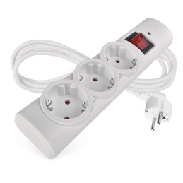 Surge protector extension cord 3 sockets / 1.5m / white