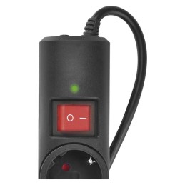 Surge protector extension cord 3 sockets / 1.5 m / black