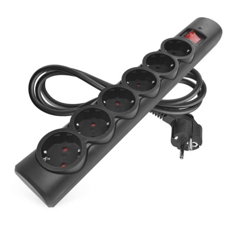 Surge protector extension cord 6 sockets / 1.5 m / black