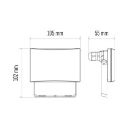 LED Floodlight TAMBO, 10.5W, black, neutral white