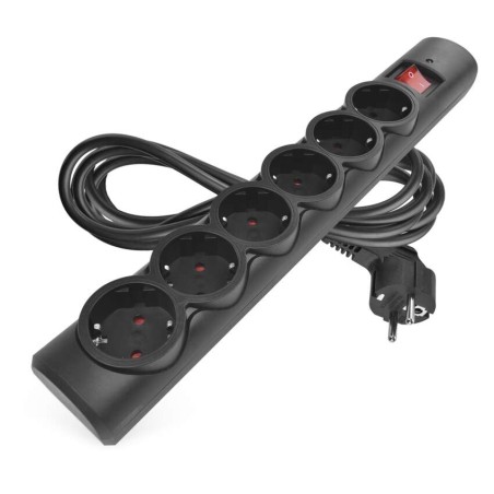 Surge protector extension cord 6 sockets / 3 m / black