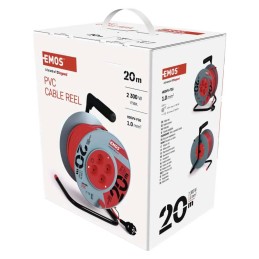 PVC pikendusjuhe trumlil 4 pistikupesa. 20 m SCHUKO