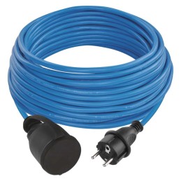Weatherproof Extension Cord 20 m / 1 socket / blue / PVC / 230 V / 1.5 mm2