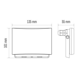 LED Floodlight TAMBO, 20W, black, neutral white