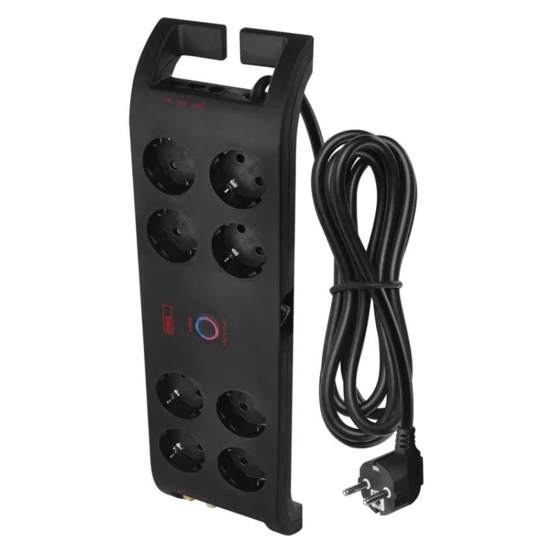 Surge Protector extension cord 8 sockets / 3m / black