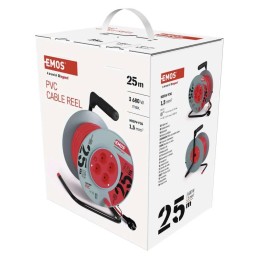 PVC prailginimo laidas ant ritės, 4 lizdai, 25 m, 1,5 mm2 SCHUKO