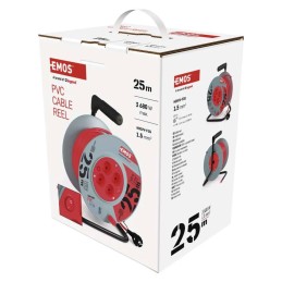 Удлинитель на катушке из ПВХ 4 розетки. 25 м. 1,5 мм2 SCHUKO