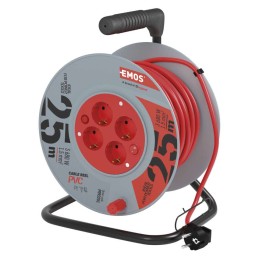 PVC Extension Cord Reel– 4 sockets. 25m. 1.5mm2 SCHUKO