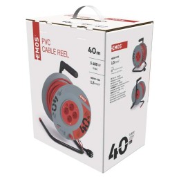 PVC prailginimo laido ritė su 4 lizdais. 40 m. 1,5 mm2 SCHUKO