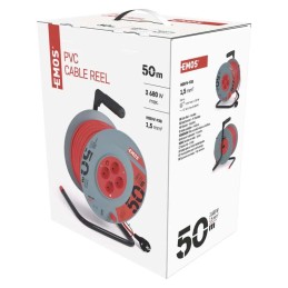 PVC Extension Cord Reel– 4 sockets. 50m. 1.5mm2 SCHUKO