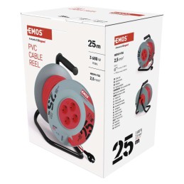 PVC pikendusjuhe trumlil 4 pistikupesa. 25 m. 2,5 mm2 SCHUKO