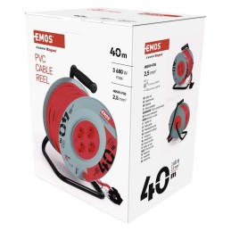 PVC Extension Cord Reel– 4 sockets. 40m. 2.5mm2 SCHUKO