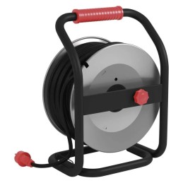 Kummist pikendusjuhe metall trumlil 40 m, 4 pistikupesa, 2,5 mm