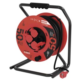 Rubber Extension Cord Reel – 4 sockets. 50m. 2.5mm2