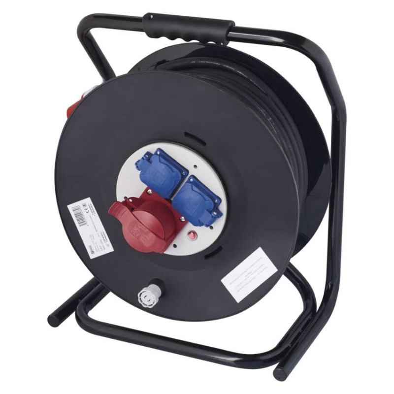 Rubber Extension Cord Reel 230 V~/400 V~ 3 sockets. 33m. 2.5mm2