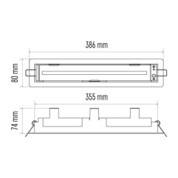 Recessed mounting kit for EXIT emergency sign