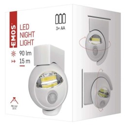 Liikumisanduriga LED öövalgusti 3xAA, 90lm, lüliti