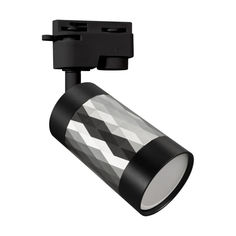 Track lighting fitting - piano tra gu10 silver/black
