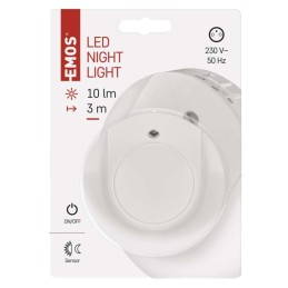 LED naktinė lemputė 230 V, 10 lm, fotosensorius, jungiklis