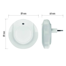 LED naktinė lemputė 230 V, 10 lm, fotosensorius, jungiklis