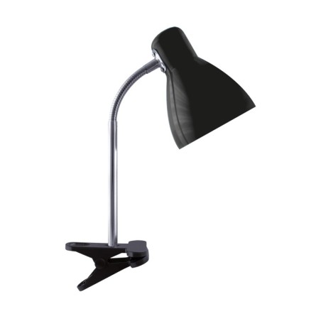 Table lamp, furniture lamp with clip, Kati E27, black